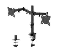 GRIFEMA GB2001A-2 Dual Monitor Arm Desk Mount for 13-27 inch Screens | Ergonomic Double Arms with 360 Rotation Swivel Tilt, Height Adjustable Monitor Stands, Universal VESA 75x75/100x100 -Black