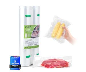 GRIFEMA GH82 Vacuum Sealer Rolls Bags 2 Pack (28cmx6m), BPA Free Textured Pouches for Sous Vide Cooking, Long Term Meat Storage & Freezing