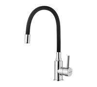 GRIFEMA GRIFERÍA DE COCINA G4002-2 New Kitchen Mixer Tap, Modern Sink Taps with Black Flexible Spout, Chrome