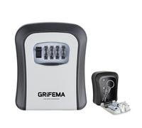 GRIFEMA Key Safe Wall Mounted Police Approved, Lock Box Outdoor 4 Digit Combination, Heavy Duty Waterproof Key Cabinet for Home Garage School Airbnb