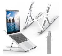 GRIFEMA Laptop Stand for Desk, Aluminum Laptop Riser 7-Angle Adjustable | Portable & Foldable Laptop Holder with Carry Bag, Ventilated Ergonomic Computer Stand for 10-15.6" Laptops, Tablets -Silver
