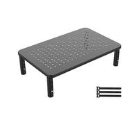 GRIFEMA GB1051 Metal Adjustable Monitor Stand Riser for Desks, Computer Stand with Mesh Platform Laptop, 3 Height Adjustable, up to 20KG