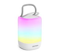 GRIFEMA Rechargeable Night Light, LED Touch Bedside Table Lamp, RGB Color Changing, Dimmable Bedside Lamp with 15H Battery, USB-C Charging, Timer, Portable for Bedroom, Kids Room, Camping, GD104