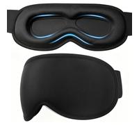 GRIFEMA GH03 Sleep Mask, 3D Eye Space, Light Blocking, Pressure-Free Fit, Adjustable Hook-and-Loop Strap, Breathable Fabric, Home and Travel, Unisex, Black
