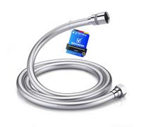 GRIFEMA G852 PVC Smooth Shower Hose 1.5m / 59 inch, Replacement Shower Pipe with Brass Connections, Flexible Anti-Twist, Silver