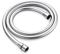 GRIFEMA G852-18 PVC Smooth Shower Hose 1.8m, Replacement Shower Pipe with Brass Connections, Flexible Anti-Twist, Silver