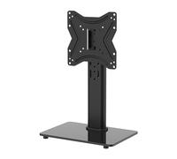 GRIFEMA Universal TV Stand, Swivel Table Top TV Stand for 17-43 inch, 4 Levels Height Adjustable with 8mm Tempered Glass Base, Cable Management,up to 30kg, Max VESA 200x200mm,Black GB1005-2