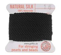 Griffin 1mm Thick Silk Cord, Size 16, Black