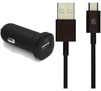 Griffin 2.4 Amp Car Charger with USB A to Micro USB Cable Black - GP-014-BLK