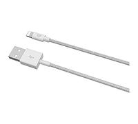 Griffin Charge & Sync Braided Cable with MFi Lightning Connector for iPhone & iPad (1 metre) (Silver)