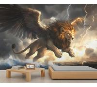 Griffin Mural, Mythical Creatures Wall Murals, Boy's Fantasy Wallpaper for Living Room Bedroom TV Background Hotel Bar Decor - 200x140cm