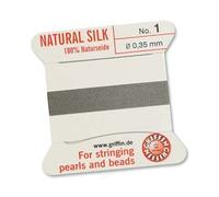 Griffin Natural Silk Bead Cord - Grey