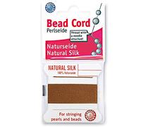 Griffin Pearl Silk Cord - Cornelish Colour - Size 8 (0.80mm) - 2 Metres Per Card - Stainless Steel Pin Attached - for Knotting Beads, Gems, Crystals and Beads