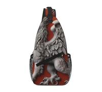 Griffin relief Printed crossbody bag, suitable for outdoor cycling, travel, and daily commuting.