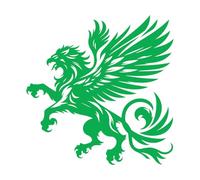 Griffin Silhouette Drawing Design on Transparent Lettering Stickers 54.6x55.6cm Equipped with Transfer Film kit Green