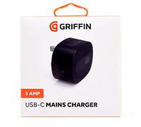 Griffin Single 3 Amp Fast Power USB-C Mains Charger, GP-020-BLK Black