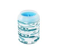 Griffin Trains Cloud White Cyan Reusable Dog Foot Cleaner Cup with Silicone Brush Soft Feet Cleaning Machine for Small Medium Dogs & Cat Breeds