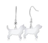 Griffon Fauve De Bretagne Silhouette Silver Earrings