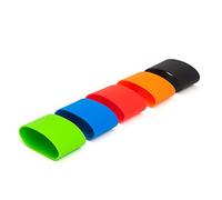 GRIFITI Band Joes Grip Rubber Bands 4 x 2 Inch Flat 8" Circumference 2.54" Diameter 2X Stretch 5 Pack Long Lasting Assorted Colorful Silicone Grip Cooking Grade Heat Cold UV Chemical Resistant