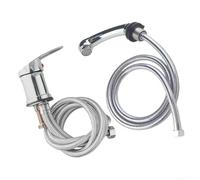 Grifo monomando cromado con ducha de mano extraíble para silla de champú manguera de tela de 80 cm ajuste de alta presión con 3 conexes catible con barbero Vani & Reverse Shampoo Stat