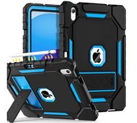 Grifobes for iPad A16 Case 11th Generation 11 inch 2025 / iPad 10th Generation Case 10.9 inch 2022, Heavy Duty Military Grade Shockproof Cover with Pencil Holder for i Pad 11/10 (Black+Blue)