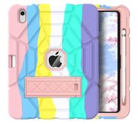 Grifobes Kids Case for iPad A16 11th Generation 2025 11-inch/iPad 10th Generation 2022 10.9 inch, Heavy Duty Shockproof Rugged 11/10 Gen Cover with Pencil Holder/Stand Boy Children (Camouflage+Rose)
