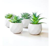 GRIFTO Fake Plants Set of 4 Artificial Plants Indoor Mini Ceramic Pot Faux Succulent Plant Foliage for Coffee Table Home Bedroom Bathroom Room Decor Shelf Office Desk Kitchen Garden Indoor Outdoor