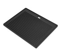 GriHero Cast Iron Rectangular Grill Plate, 45.5 x 35 cm, Black - Universal Reversible Plate for Gas, Charcoal & Electric Grills