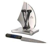 Grihot Professional Knife Sharpener | 3-Action Knife Sharpeners for Kitchen Knives, Self-Adjusting Sharpening AngleSolid Stainless Steel and Tungsten Carbide (Upgrade Sailboat Shape)