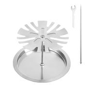 Grill 1 Set Of Chicken Drumstick Racks 15 Slots Stainless Steel Rack For Grilling With Drip Tray Accessories (Silver, 23.9x19.6x19.8cm)