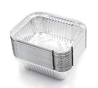 Grill Aluminium Bowls Drip Trays Grill Dish Casserole Dish - Pack of 25 Disposable Bowls Made of Aluminium Foil, Suitable for Baking, Roasting, Cooking, Small Container 15x12x5cm 400ml (without lid)