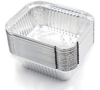Grill Aluminium Trays Drip Trays Grill Tray Casserole Dish - Pack of 25 Disposable Bowls Made of Aluminium Foil, Suitable for Baking, Roasting, Cooking, Small Container 15 x 12 x 5 cm 400 ml (without