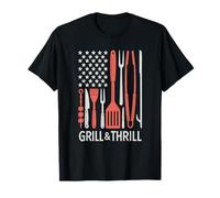 Grill and Thrill Patriotic BBQ Flag | King of the Grill Dad T-Shirt