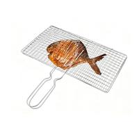 Grill Basket, 290 g, Stainless Steel BBQ Net, Outdoor Cooking Basket, Multi-Purpose Grill Tray, Steak Chicken Vegetable Holder for Camping Fishing Kitchen, Easy Grill Solution for HO