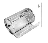 Grill Basket - Rolling Grill Baskets | Air Fry Basket | Stainless Steel Camping Bucket | Rotating Seafood Container | Coffee Round Round Grills Baasket For Cooking