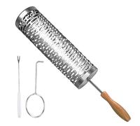 Grill Basket - Stainless Steel Kitchen Gadgets with Detachable Handle, Rolling Grill Basket for Veggies, Outdoor Cooking Tool for Men Father Camping Use, Even Heat Distribution Easy Turning