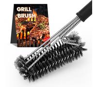 Grill Brush and Scraper, Stainless Steel Grill Grate Cleaner, Handle Stiff Safe BBQ Brush Wire Bristle Grill Accessories for Porcelain/Weber Gas/Charcoal Grill (B)