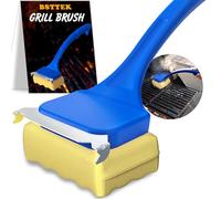 Grill Brush, Bristle Free Brush for BBQ Accessories w/Replaceable Heat Resistant Kevlar Head & Scraper, Multifuntional Scraper Tool for Round & Rectangle Steel Grates, Heavy-Duty BBQ Cleaner for Safe