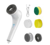 Grill Brush, Cordless Power Scrubber, 9.57x2.83x3.74 Inches, Electric Grill Cleaner, Waterproof Set with 5 Heads for Home, Patio, Restaurant, Kitchen, Oven, Griddle, Stove, Garage, Bathroom, Floor
