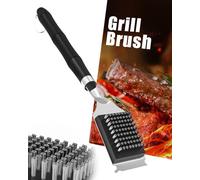 Grill Brush, Grill Cleaning Brush Stainless Steel Scraper, 31.5 cm Extra Long and Heat Insulation Handle, Grill Brush for Cast Grate, Grill Accessories for Gas Grill, Charcoal Grill, Electric Grill