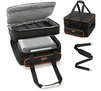 Grill Carrying Bag Compatible with Ninja GR101, Double-Layer Storage Case | BBQ Organizer for 14" Sizzle Smokeless Indoor Grill & Griddle, Tool Pocket & Shoulder Strap for Camping, RV Trips, Tailgating