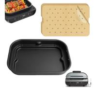 Grill Cooking Pot for Ninja Foodi FG551/DG551 Smart XL Indoor Grill Accessories, Non-Stick Air Frying Griddle Pan Replacement for Ninja DG651, Air Fryer Accessories with 100pcs Paper Liners