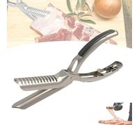 Grill Cuticle Remover Tool - Rib Membrane Remover Stainless Steel, Dishwasher Safe BBQ Accessories for Smoker, Ribs & Outdoor Kitchen (Silver (1 Piece))