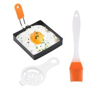 Grill Egg Rings, Fried Egg Cooking Ring, Stainless Steel Egg Shape, Square Egg Ring, Stainless Steel Fried Egg, Frying Pan Pancake Maker with Silicone Handle for Breakfast Omelette Sandwich