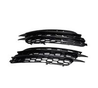 Grill Front Grille For A6 C7 Sedan 2012 2013 2014 2015 Fog Lamp Honeycomb Mesh Grilles Glossy Black Cover 1Pair Front Bumper Light Grille