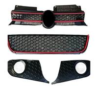 Grill Front Grille For VW For Golf 6 4pcs Front Bumper Honeycomb Grill Kit(Black Red)