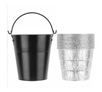 Grill Grease Bucket Aluminum Alloy Drip Grease Bucket with 12 Aluminum Foil Liners for Traeger Pit Boss BBQ Grills Oil Collector Grease Catcher
