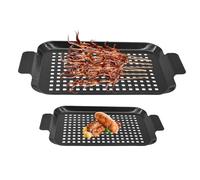 Grill Grill Pan Charcoal Cooking Tray, High Performance Non-Stick Grill Tray for Fish Outdoor Cookware for Charcoal Grill, Smoked Oven, Camping, Tailgating, Backyard Cookouts