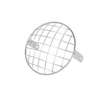 Grill Guard Head Light Cover For Cafe For Racer 7'' Motorcycle Headlight Mesh Grill Metal Square Protector Guard Cover Black Chrome(Black)