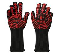 GRILL HEAT AID BBQ Grill Gloves Heat Proof for Grilling - Fireproof 1472°F Heat-Resistant Grill Mitts for Outdoor Barbecue and Smoker, Campfire, Fire Pit, Oven Glove with Fingers for Baking Pizza